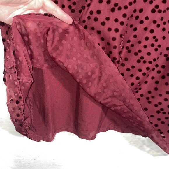 Sezane Burgundy Polka Dot Mini Dress - Picture 4 of 11